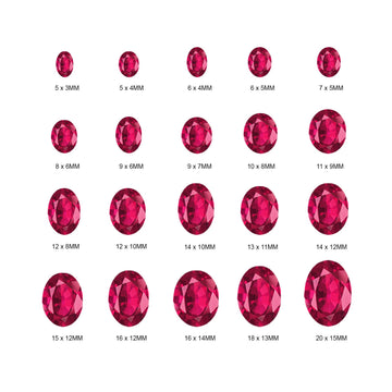 (Pack of 5) Oval Simulated Ruby CZ